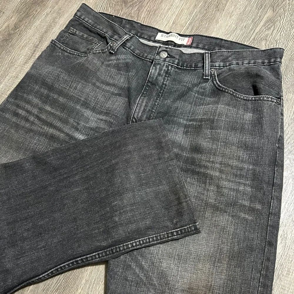 Vintage Levi's 505 Straight Fit Jeans 38x27 Black Washed Denim Mens‎ Cotton
